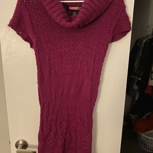 Say What? Women's Fuchsia Cowl Neck Sweater